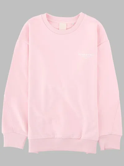 Givenchy Kids Mini Ribbed Neck Sweatshirt For Boys In Pink