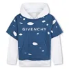 Givenchy Cut-out Layered Hoodie In Blu