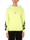 Givenchy Flame Print Hooded Sweatshirt Acid Yellow In Yellow