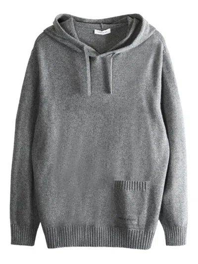 Givenchy Fine-knit Hoodie In Gray