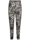 Givenchy Sheer Lace Fabric Elastic Waistband Leggings In Black