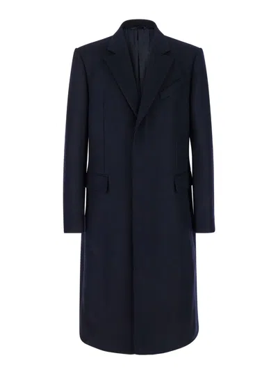 Givenchy Blue Virgin Wool Coats In Black