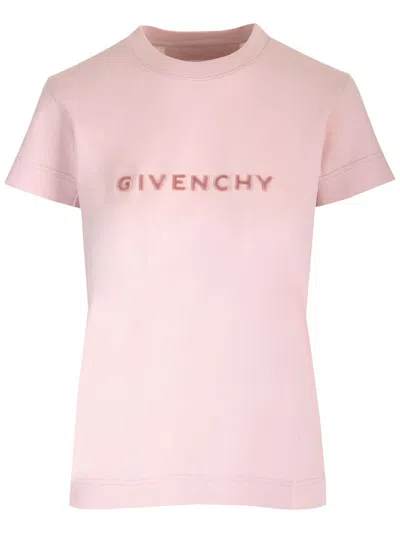 Givenchy Fitted Signature T-shirt In Blusch Pink