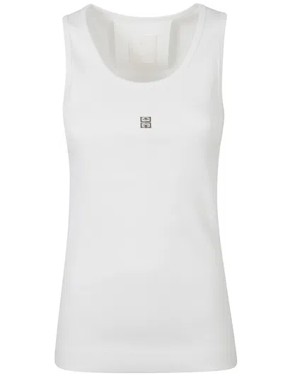 Givenchy Fitted Sleeveless Top With Ribbed Texture In White