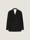 Givenchy Fitted Striped Jacket In Wool In Black