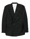 Givenchy Stripe-pattern Double-breasted Blazer In Black