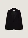 Givenchy Fitted Suit-jacket In Wool Mohair With Satin Collar In Black