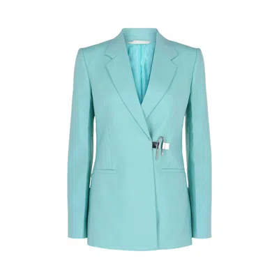 Pre-owned Givenchy Fitted U-lock Jacket 'aquamarine' | Blue | Women's Size 36