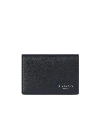 Givenchy Flap Card Holder In Grained Leather In Black