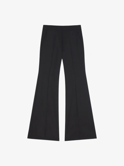 Givenchy Flare Tailored Pants In Tricotine Wool And Mohair In Black