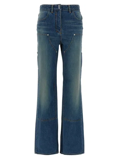 Givenchy Flared Cotton Jeans In Blue