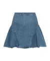 Givenchy Denim Flared Short A-line Skirt In Blue