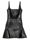 Givenchy Mini Robe À Bretelles En Cuir In Black