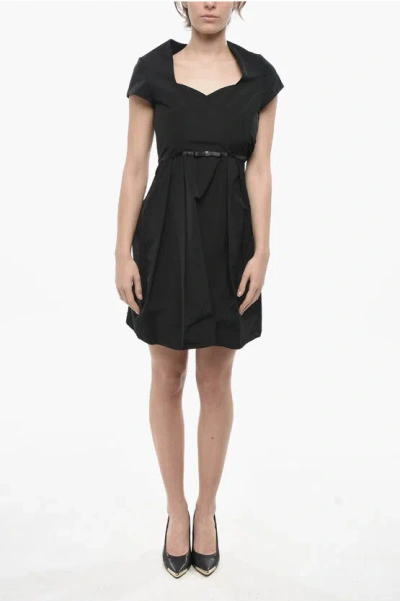 Givenchy Flared Midi Dress With Sweetheart Neckline In Black