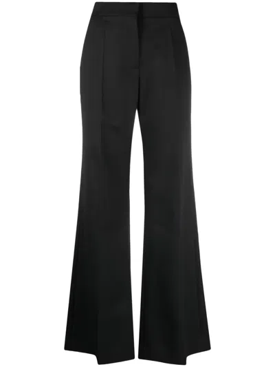 Givenchy Flared Wool-mohair Trousers In Black