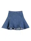 Givenchy Flared Zip Skirt In Blue