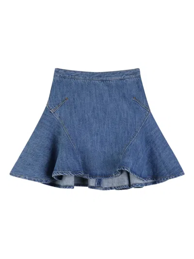 Givenchy Kids' Flared Zip Skirt In Blue