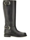 Givenchy Voyou Leather Buckle Tall Moto Boots