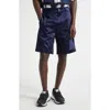 Givenchy Flat Front Satin Bermuda Shorts In Blue