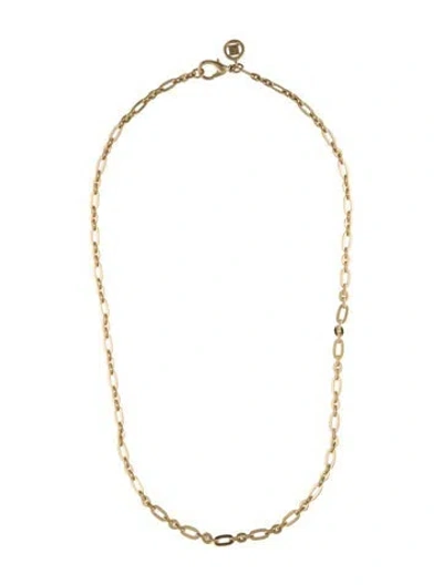 Pre-owned Givenchy Flat Oval Link Chain Necklace, 23.75" In Multi