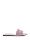 Givenchy 4g Flat Mauve White Logo Sandal