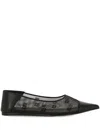 Givenchy Mesh Pointed Ballerina Shoes In Black