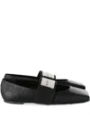 Givenchy Sliced Square Elastic-strap Ballet Flats In Black