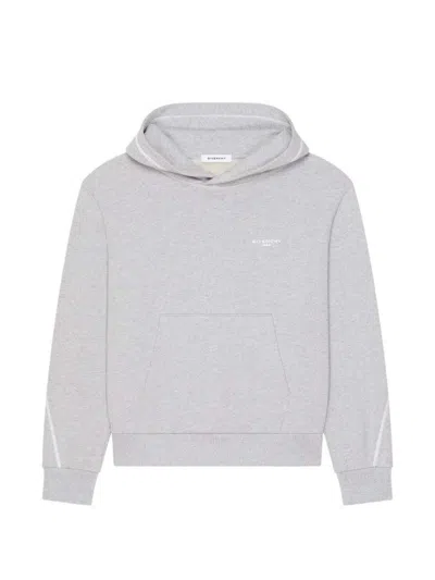 Givenchy Logo-embroidered Cotton-jersey Hoodie In Gray
