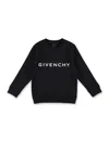 Givenchy Boys Black Kids Logo-print Relaxed-fit Cotton-blend Sweatshirt 4-12 Years In Black