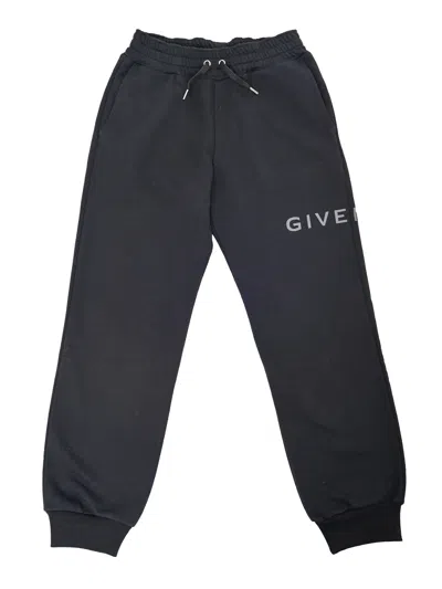 Givenchy Kids' Fleece Trousers, 85% Organic Cotton 15% Polyester, Elasticated Waist With Drawstring,  Print In Blue