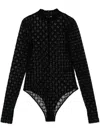 GIVENCHY FLOCKED-LOGO BODYSUIT