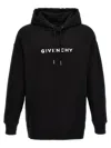 GIVENCHY FLOCKED LOGO HOODIE SWEATSHIRT WHITE/BLACK