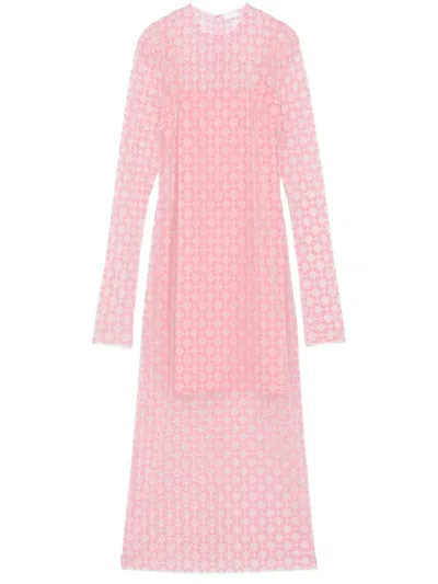 Givenchy Dress In Monogram 72 Tulle In Skin Rose