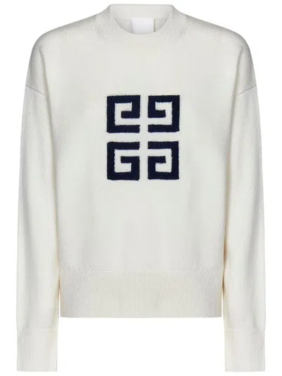 Givenchy Flocked Logo Sweater In Neutral