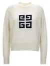 Givenchy White Crewneck Sweater With 4g Logo On The Front In Cashmere Woman In White