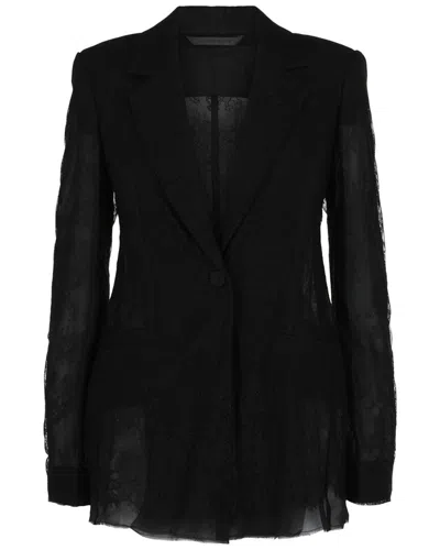 Givenchy Floral Lace Blazer In Black