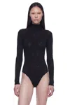 Givenchy Open-back Lace Turtleneck Bodysuit In Black