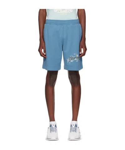 Givenchy Floral Logo Shorts In Blue
