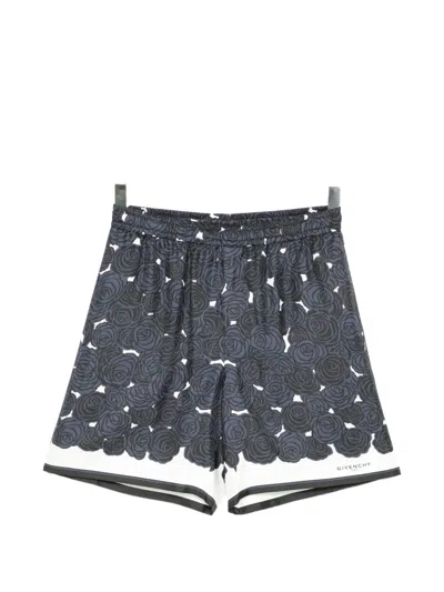 Givenchy Floral-print Bermuda Shorts In Blue
