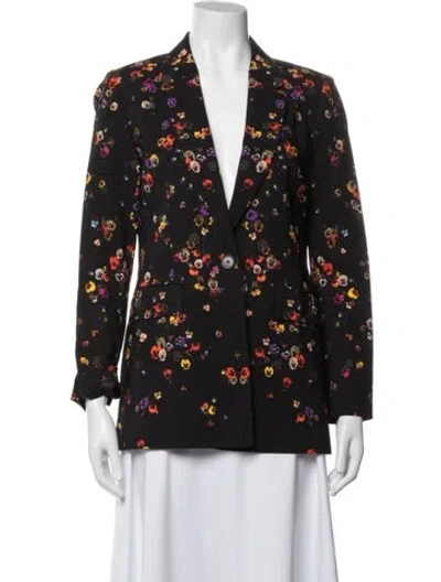 Pre-owned Givenchy Floral Print Blazer In Black