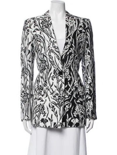 Pre-owned Givenchy Floral Print Blazer In White