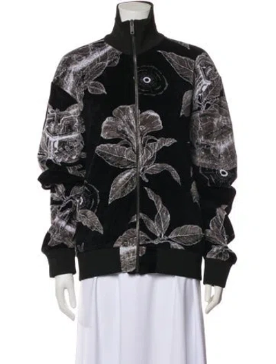 Pre-owned Givenchy Floral Print Bomber Jacket In Black
