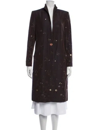 Pre-owned Givenchy Floral Print Coat In Brown