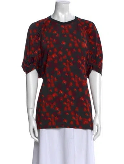 Pre-owned Givenchy Floral Print Crew Neck T-shirt In Black