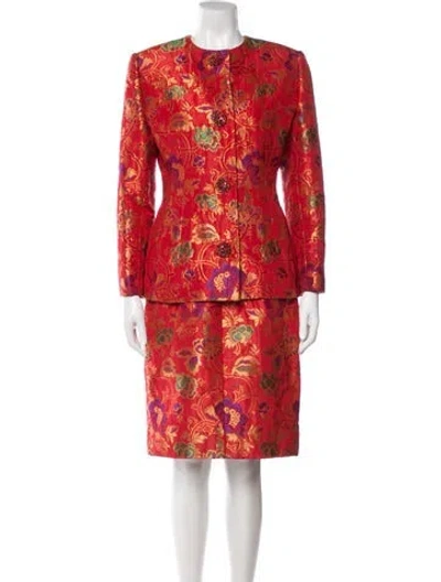 Pre-owned Givenchy Floral Print Dress Set In Red