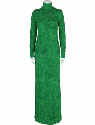 Pre-owned Givenchy Floral Print Evening Gown W/ Tags In Green