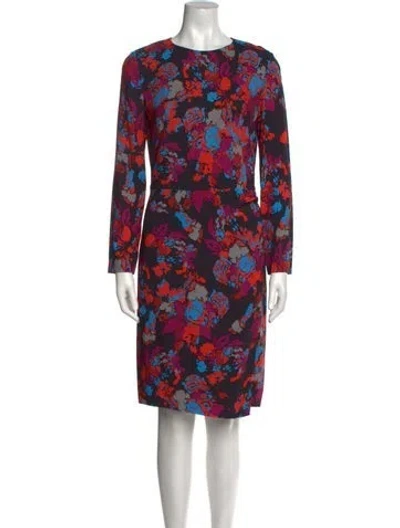 Pre-owned Givenchy Floral Print Knee-length Dress In Black