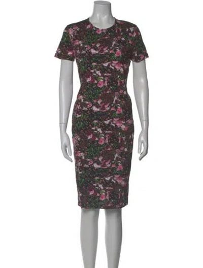 Pre-owned Givenchy Floral Print Knee-length Dress In Black