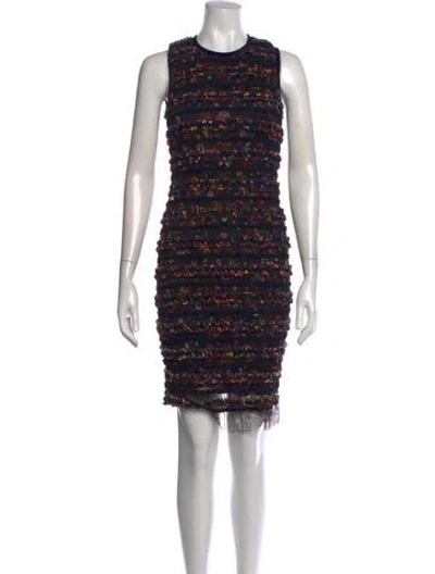 Pre-owned Givenchy Floral Print Knee-length Dress In Black