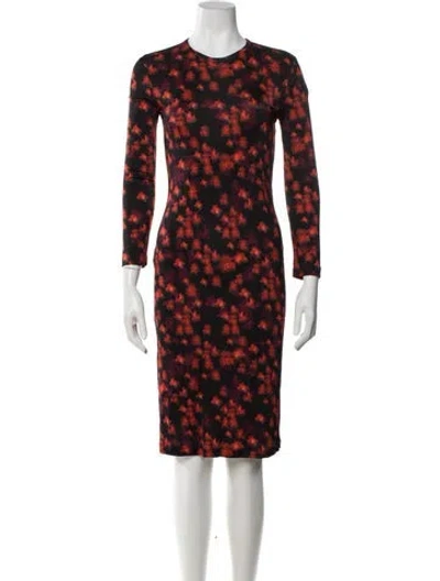 Pre-owned Givenchy Floral Print Knee-length Dress In Black